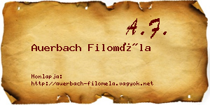 Auerbach Filoméla névjegykártya